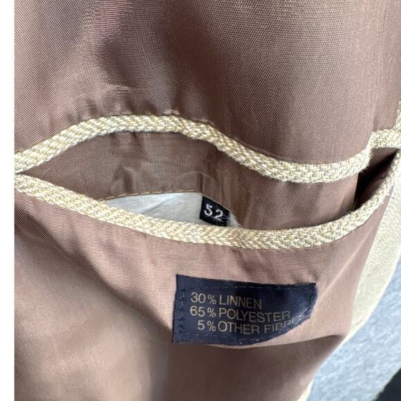 Witty Brothers Vintage Tan Linen Blend Suit Jacket Blazer Men Size 52 - Picture 4 of 7